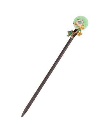 Angoily Hairpin Antique Hair Fork Ancient Chinese Hair Pins Girls Barrettes for Hair Vintage Hair Stick Wedding Hair Clip Chinese Hair Fork Tiara Wooden Aventurine Jade Jiangnan