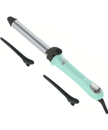 Amira Beauty Rotating Curling Iron Automatic 1" Tourmaline Ceramic Curler Wand Digital Display with Adjustable Temps 250-450 Dual Voltage and Auto 60 Minute Shut Off Teal