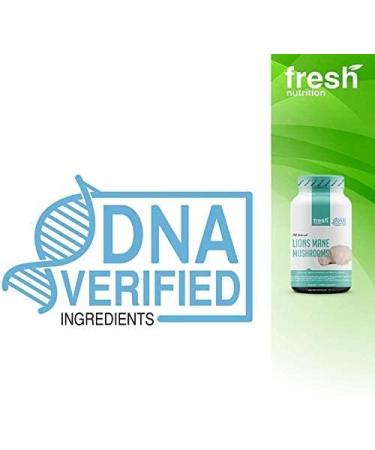 Fresh Nutrition Organic Lions Mane Mushroom Capsules - DNA Verified Formula - Rich in Alpha Glucan - Superfood Supplement - Vegan Friendly | Non GMO & Gluten Free - Buy Online on GoSupps.com