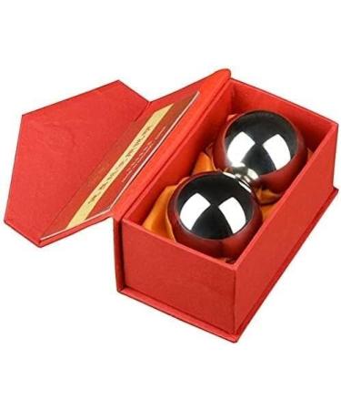 Handmill Ball Chinese Health Exercise Stress Balls - Stainless Steel Baoding Balls for Hand Therapy (55mm) with Carrying Bag - Buy Online on GoSupps.com