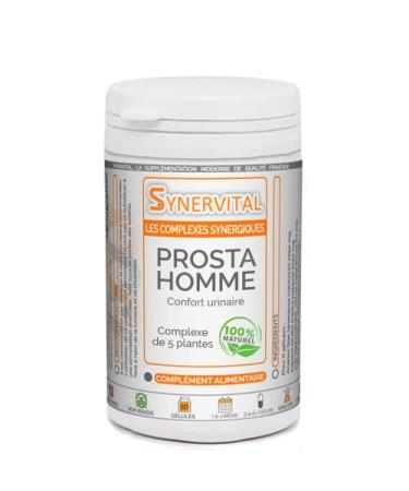 Prosta Homme Synervital - 60 Capsules of 300 mg - Plant Complex for Prostate, Urinary Comfort - Sabal, Squash, Epilobe, Pygeum, Nettle - Dietary Supplement - Made in France