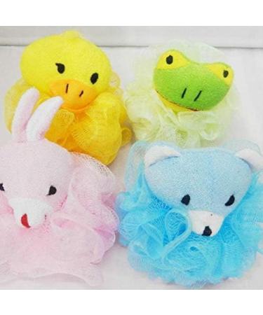 LHKJ 4 Pieces Shower Sponge Exfoliating Sponge Shower Sponge with Soft Toy and Net Bath Sponge for Children Adults Bath Ball Animal Washing Sponge (Colourful) - Buy Online on GoSupps.com