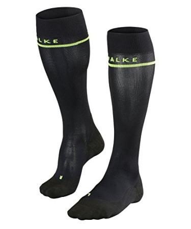 FALKE Men's Energizing Cool Running Socks, Breathable Quick Dry, 1 Pair 9.5-12 Black (Black 3001) - Calf Size W2