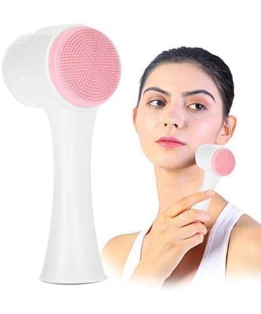Double Sided Facial Cleansing Brush | Exfoliating & Massage Soft Bristles | Silicone Pore Cleaner for Blackheads, Acne | Multi-Purpose Wet/Dry | Pink - Buy Online on GoSupps.com