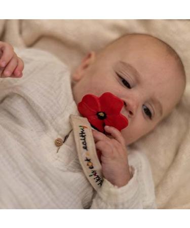 Buy Oli & Carol Mini Teething Ring for Babies - Red Poppies | Safe Eco-Friendly Teether - Buy Online on GoSupps.com