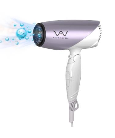 Vivid&Vogue 1875w Negative Ion Medium Size Hair Dryer Home-Use&Professional Blow Dryer with Folding Handle