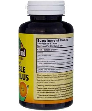 Nature's Blend Acidophilus Chewable Raspberry Flavor - 100 Tablets Pack of 6 - Buy Online on GoSupps.com