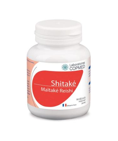COPMED LABORATORIES - Shitake Maitake Reishi - Food Supplement Based on Medicinal Mushrooms - Natural Active Ingredients - French Brand - 90 Capsules (Bioplastic Pill Box)