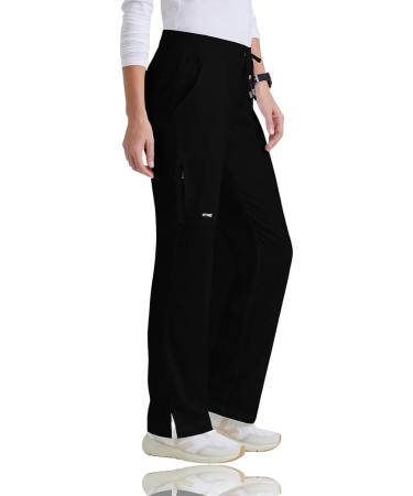BARCO Grey's Anatomy Mia Scrub Pant for Women - Small Black | Elastic Back Waist, Mid-Rise, Shaped Leg | Women's Scrub Pant - Buy Online on GoSupps.com