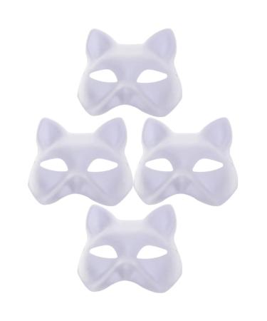 Homoyoyo cat mask 4 pieces of cat mask DERIAN-MAKS Homemade Unmart Maskerade Cat Mask Paper for costume Halloween Christmas Carnival Party Guests
