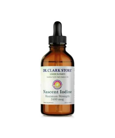 Dr. Clark Store White Iodine (Nascent Iodine) 4 Fl Oz, Supports Thyroid Health & Immune System