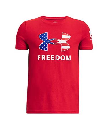 Under Armour boys Freedom Logo T-Shirt (600) Red / / White X-Large