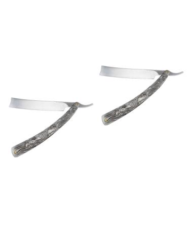 FOMIYES 2 STK Manual Razor Razor Set For Men With Manual Razor Bart Razor made of steel hair razor for men's haircut Bartraisierer made of stainless steel man scraped manual