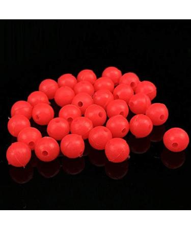 Stellar Fishing Line Beads Round 8mm Glow Fishing Line Leader Rig Fishing Tackle (Red 100 Pack)