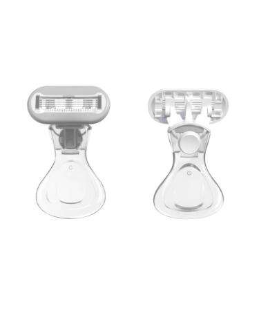 Women's Manual Short-Handle Razor Leg and Underarm Hair Shaver Travel Razor Five-Blade for Faster and Cleaner Shaving Experience Reusable (White)