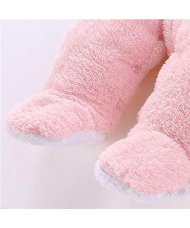Voopptaw Warm Baby Winter Jumpsuit | Fleece Romper Suit | Cute Thick Bear Snowsuit (Pink) | 0-12 months - Buy Online on GoSupps.com