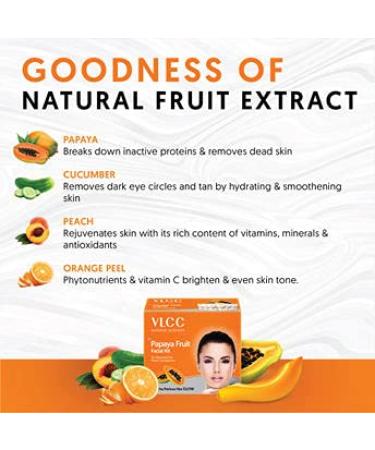 VLCC Papaya Fruit Facial Kit - 60gm | Exfoliate & Brighten Skin - Buy Online on GoSupps.com