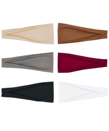 Women's Wide Workout Headbands - Soft Yoga Hair Bands for Girls (6 Pack) - Buy Online on GoSupps.com