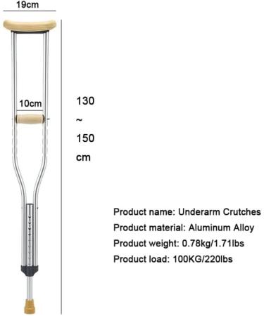 1 Pair Adult Folding Aluminum Underarm Crutches Adjustable Walking Crutches with Underarm Pads Perfect for Travel Or Work Independence - Buy Online on GoSupps.com