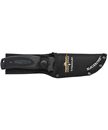 Camillus 19232 Western Black River Knife - 9.5cm Titanium Bonded Blade with Ballistic Nylon Sheath Durable PP/TPE Handle Black/Silver - Perfect for Outdoor Adventures - Buy Online on GoSupps.com
