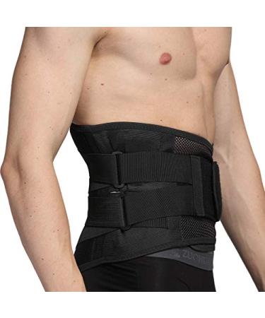 NeoTech Care Adjustable Back Support with Double Adjustment Straps - Lumbar & Lower Back Support - Wide Design - Black - Buy Online on GoSupps.com