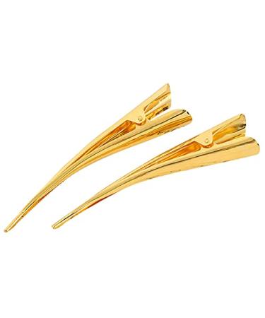 2 Pack Strong Gold Alligator Metal Hair Clips - Large Duckbill Clips with Teeth for Women and Girls - Buy Online on GoSupps.com