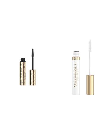 L Or al Paris Voluminous Panorama Mascara Volumizing Mascara Up to 1.4x Bigger-Looking Eyes Waterproof Black 9.9 mL & Voluminous Primer Mascara White Primer 0.24 fl. oz.