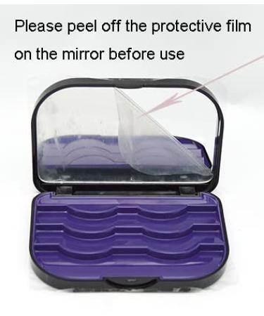 3-Tier Eyelashes Storage Box with Makeup Mirror - Purple Plastic Organizer for False Eyelashes - Buy Online on GoSupps.com