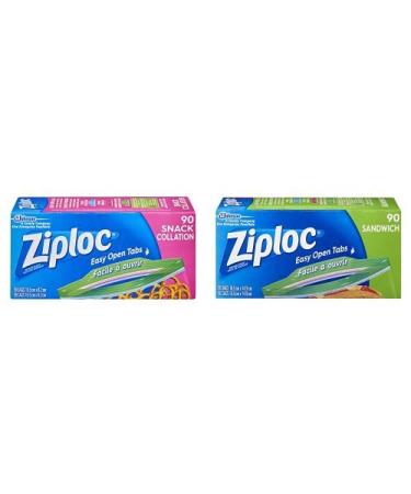 Ziploc Snack & Sandwich Bundle Pack (Snack Bags Value Pack 90ct Sandwich Bags Value Pack 90-Count)