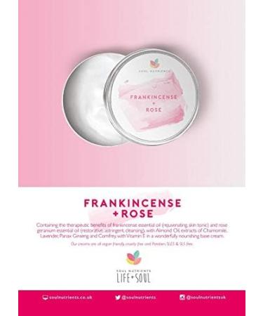 Rose and Frankincense Face Cream - 100% Natural Vegan Moisturising Anti Ageing Wrinkles Cruelty Free Made in the UK -50ml - Buy Online on GoSupps.com