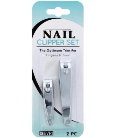 2-Piece Nail Clippers Set Premium Stainless Steel Fingernail and Toenail Clippers with Sharp Durable Blades - Buy Online on GoSupps.com
