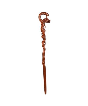 Crutch Pear Wood Wooden Faucet Engravable Head Handle Walking Stick High-End Walking Suitable Gift for The Elderly 94cm crutch-11.19 Journey
