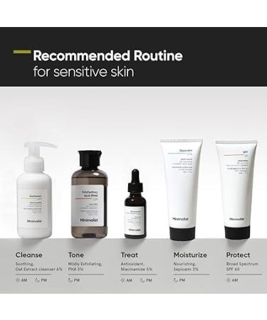 Min_im_alis_t Gentle Face Wash - 6% Oat Extract & Hyaluronic Acid for Sensitive Skin | Sulphate Free Non-Drying Fragrance Free Cleanser (120 ML) - International Shipping Available - Buy Online on GoSupps.com