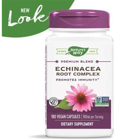 Nature's Way Echinacea Root Complex 900mg - 180 Vegan Capsules for Immune Support - Buy Online on GoSupps.com