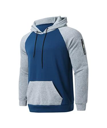 Hoodies for Men,Mens Hoodies Patchwork Pullover Solid Color Block Big and Tall Sweatshirts Drawstring Tops with Pockets mens hoodies pullover men's novelty hoodies