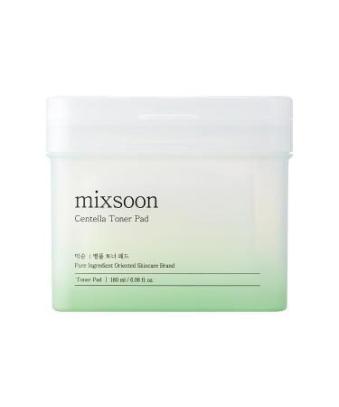 mixsoon Centella Asiatica Toner Pad-Soothing, Hydrating and Balancing Facial CICA Pads, Gentle Daily Care for Sensitive, Calm Skin 180ml / 6.08 fl.oz. (120 Sheets) Korean Glass Skin Care