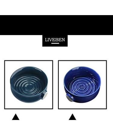 Vklopdsh Ceramic Men's Shaving Mug Bowl - Dark Blue Wide Mouth for Brush & Soap | International Shipping Available - Buy Online on GoSupps.com