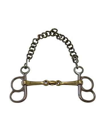 German Riding Post Curb Bit 2 Rings Double Jointed Argentan (11.5cm)