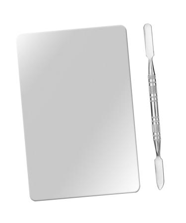 Palette de M lange Maquillage Inox avec Spatule pour Fond de Teint et Nail Art Professionnel Usage Cosm tique