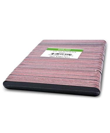 Karlash Professional Double Sided Emery Board 7 Black Nail File 50pcs (80/80 Grid) 50 Count (Pack of 1)