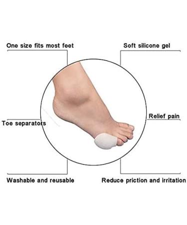 Pinky Toe Bunion Corrector - 2 Soft Gel Silicone Toe Separators for Hallux Valgus & Bunionette Relief | Small Toe Protection Pads - Buy Online on GoSupps.com