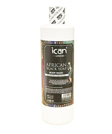 ican London African Black Soap Detoxifying & Balalncing Body Wash 500ml