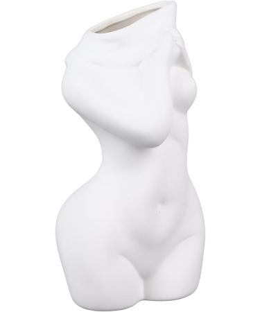 Buy Cryfok White Ceramic Female Body Vase - Modern Bohemian Home Decoration for Living Room & Study - Buy Online on GoSupps.com