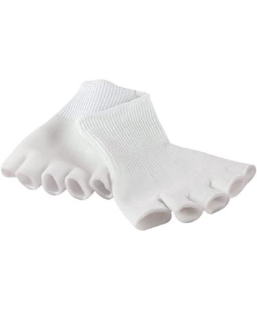Beaupretty 3 Pairs Gel Socks Bunion Straightener Toe Spacers Toe Spreader Open Toe Socks Heel Sleeves for Cracked Heels Five Finger Socks Foot Care Socks Thumb Splitter White - Buy Online on GoSupps.com