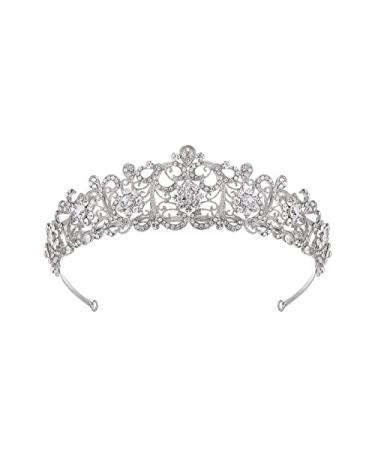 AW BRIDAL Tiaras and Crowns for Women  Queen Crown - Crystal Wedding Tiara Princess Headband for Pageant Prom Birthday Hair Accessories  Silver