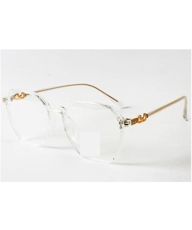 Qinzhenz Anti-Blue Light Reading Glasses | Oversized Glare-Free Computer Glasses for Men & Women | Cute & Stylish Transparent Design | +350 Flat Light Mirror - Buy Online on GoSupps.com