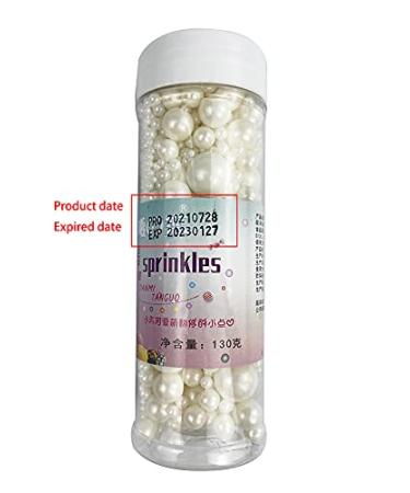 Edible Pearl Sugar Sprinkles White Candy 120g/ 4.2oz Baking Edible Cake Decorations Cupcake Toppers Cookie Decorating Ice Cream Toppings Celebrations Shaker Jar Wedding Shower Party Chirstmas Supplies A white - Buy Online on GoSupps.com