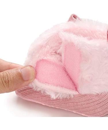 Baby Winter Fleece Booties | Non-Slip Soft Sole Shoes for Boys and Girls | Adjustable Crawling Prewalker Boots | 6-12 Months | D Pink - Buy Online on GoSupps.com