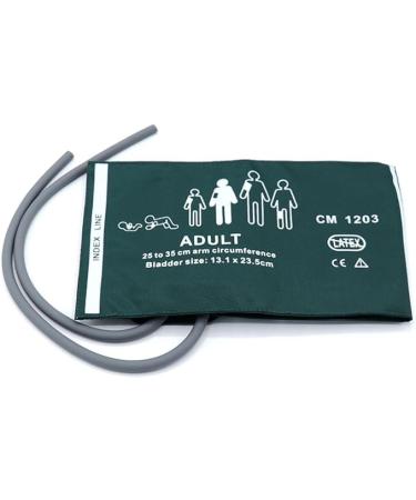 Universal NIBP Cuff for Adult 25-35cm Double Tube Reusable Nylon Replacement Blood Pressure Cuff No Connector. Adult Green Nylon+dual Tubes