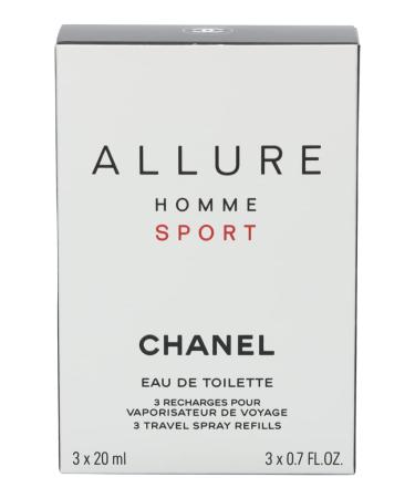 Chanel Allure Homme Sport Eau De Toilette Travel Spray Refills (3 Refills) 3x20ml Fresh 0.7 Fl Oz (Pack of 3) - Buy Online on GoSupps.com